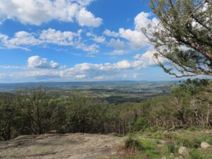 View over the plains from the granite top of Mount Mackenzie
