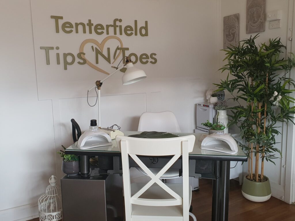 Manicure station at Tenterfield Tips N Toes nail salon