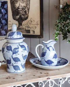 Blue and white ceramic jug, bowl and ginger jar at Ruben & Flax Homewares