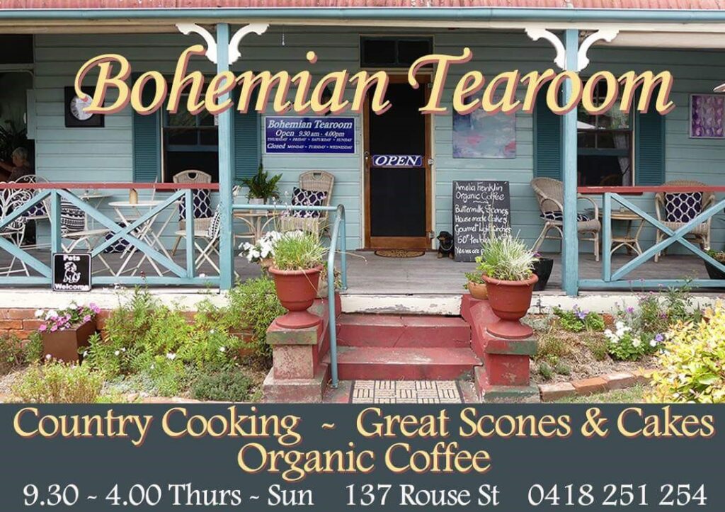 The Bohemian Tearoom's pastel weatherboard cottage on Rouse Street