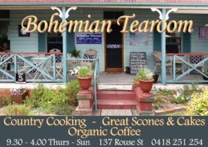 The Bohemian Tearoom's pastel weatherboard cottage on Rouse Street