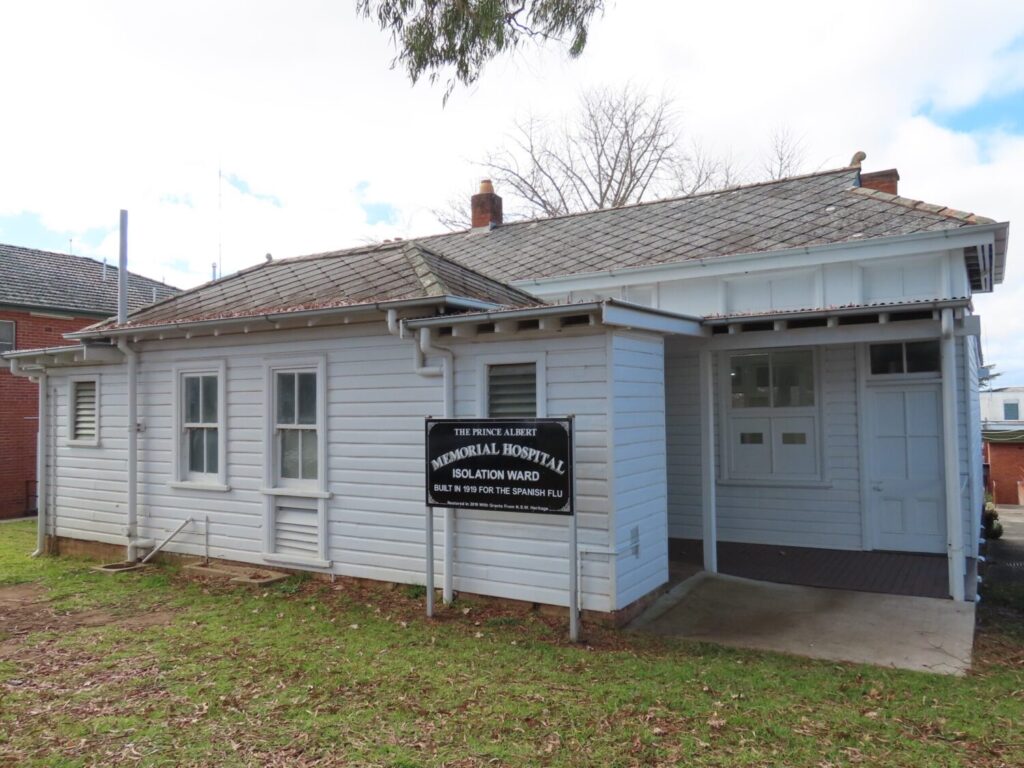 The Prince Albert Memorial Hospital Isolation Ward, a small white weatherboard building in Tenterfield