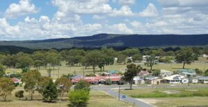 View over the village of Jennings towards the border ranges