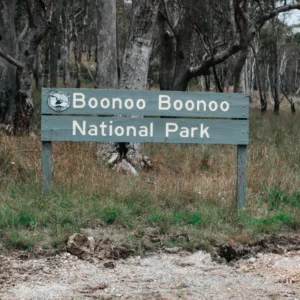 Boonoo Boonoo National Park sign on the Short Circuit gravel ride