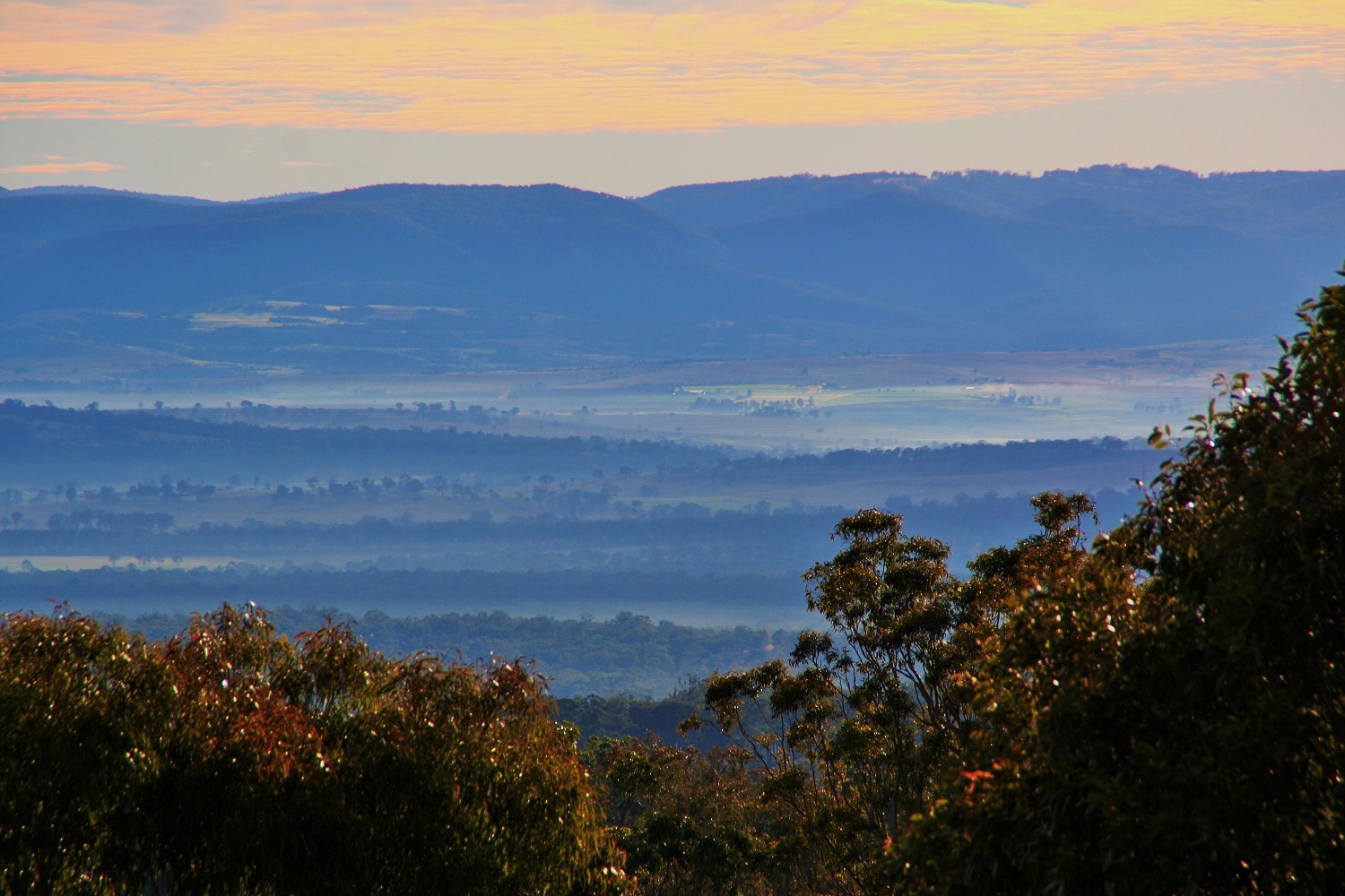 View across the valleys of the Border Mountains