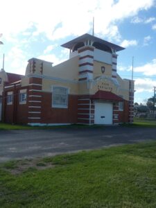 The distinctive tower of the Tenterfield Showground pavilion