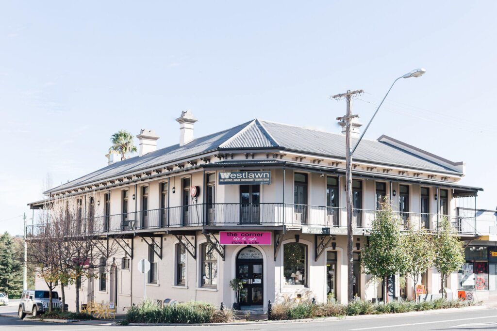 The historic two-storey corner building housing TDG Business Services