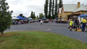 Stalls along the street at the Tenterfield Railway Markets