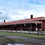 Wallangarra Railway Station with its long covered platform on the NSW-Queensland border