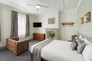 Renovated Victorian-era guest room 211 at the George Inn, Royal Hotel Tenterfield