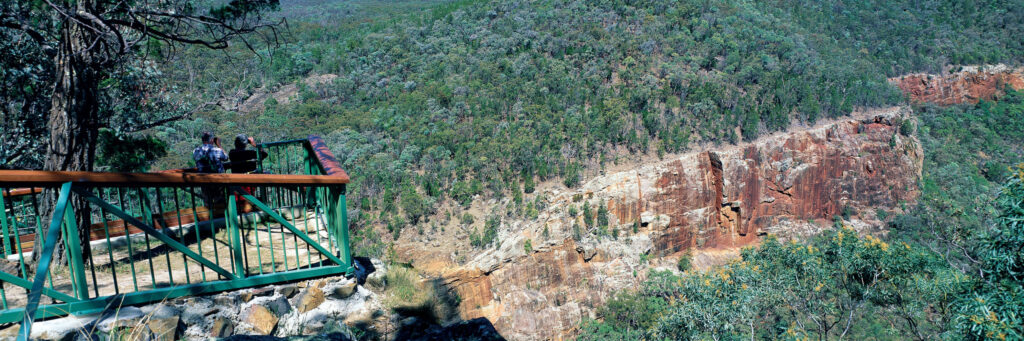 Lookout platform over the cliffs of the Mole River country near Mingoola